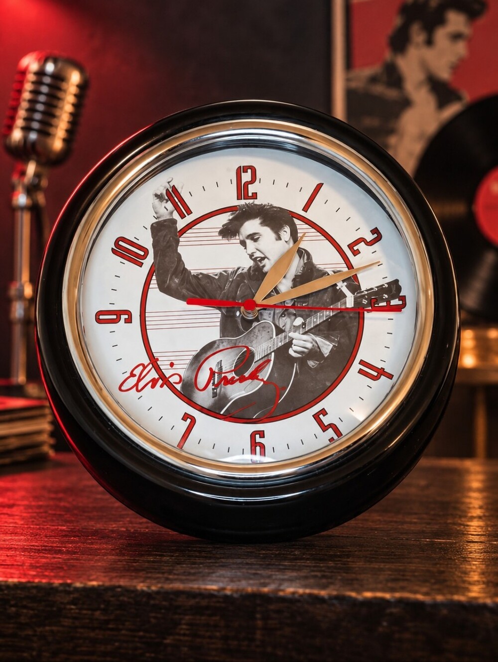 Elvis Presley 9" Wall Clock Rock & Roll Collectible Quartz Vintage Style Works